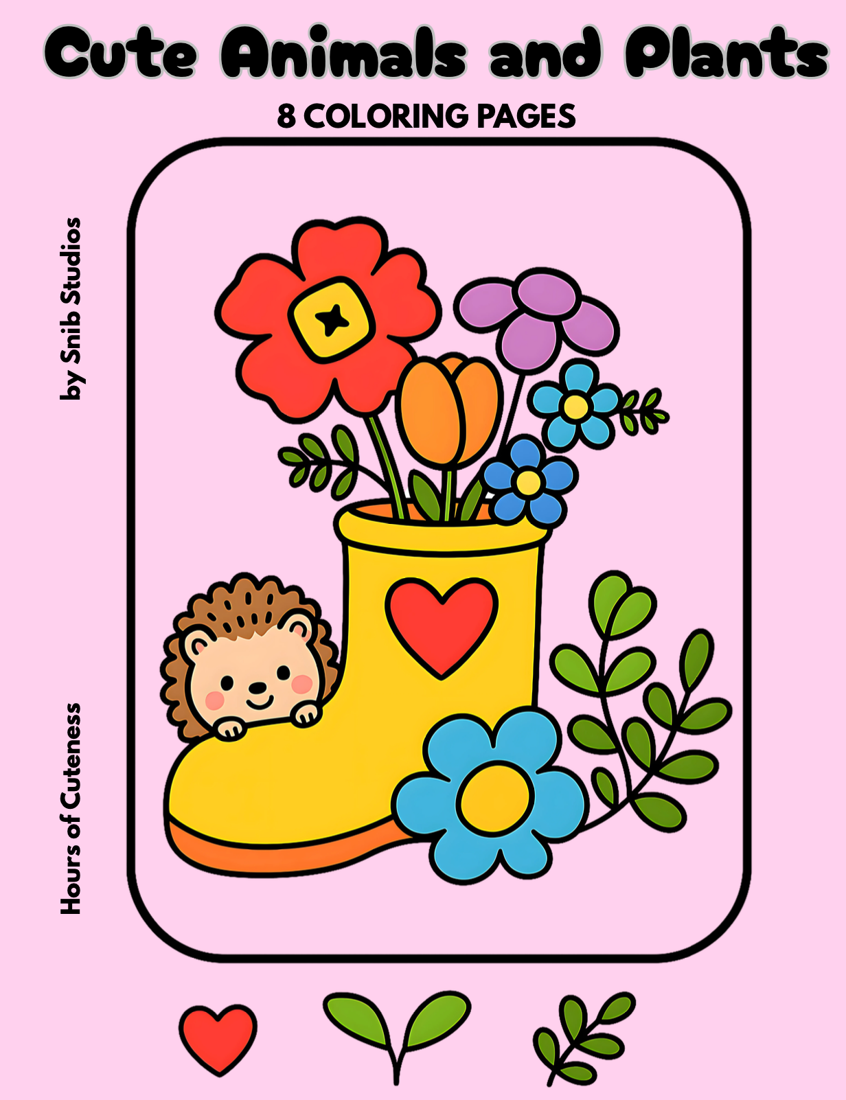 Cute Animals in Plants Colouring Pages (Digital Download)