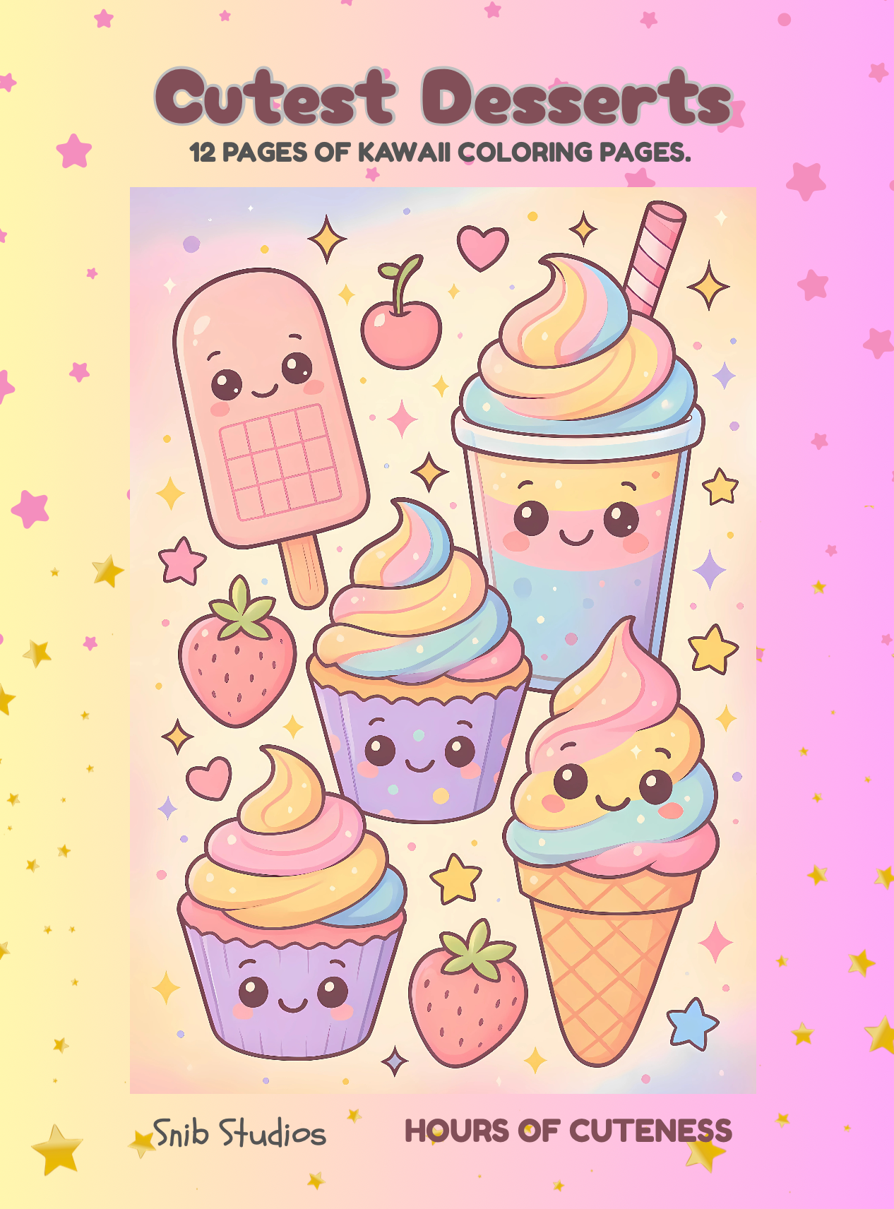 Cutest Desserts Coloring Pages (Digital Download - 12 pages)