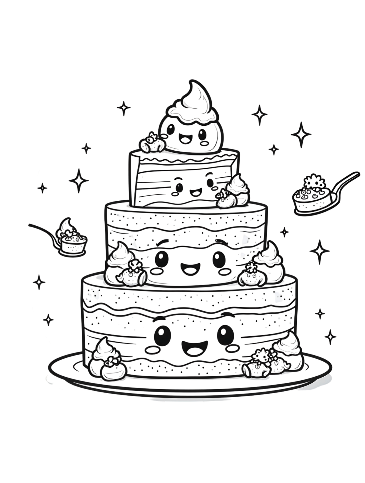 Cutest Desserts Coloring Pages (Digital Download - 12 pages)